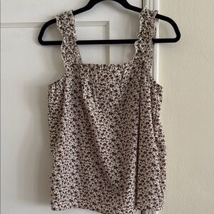 Floral Ruffle Strap Top